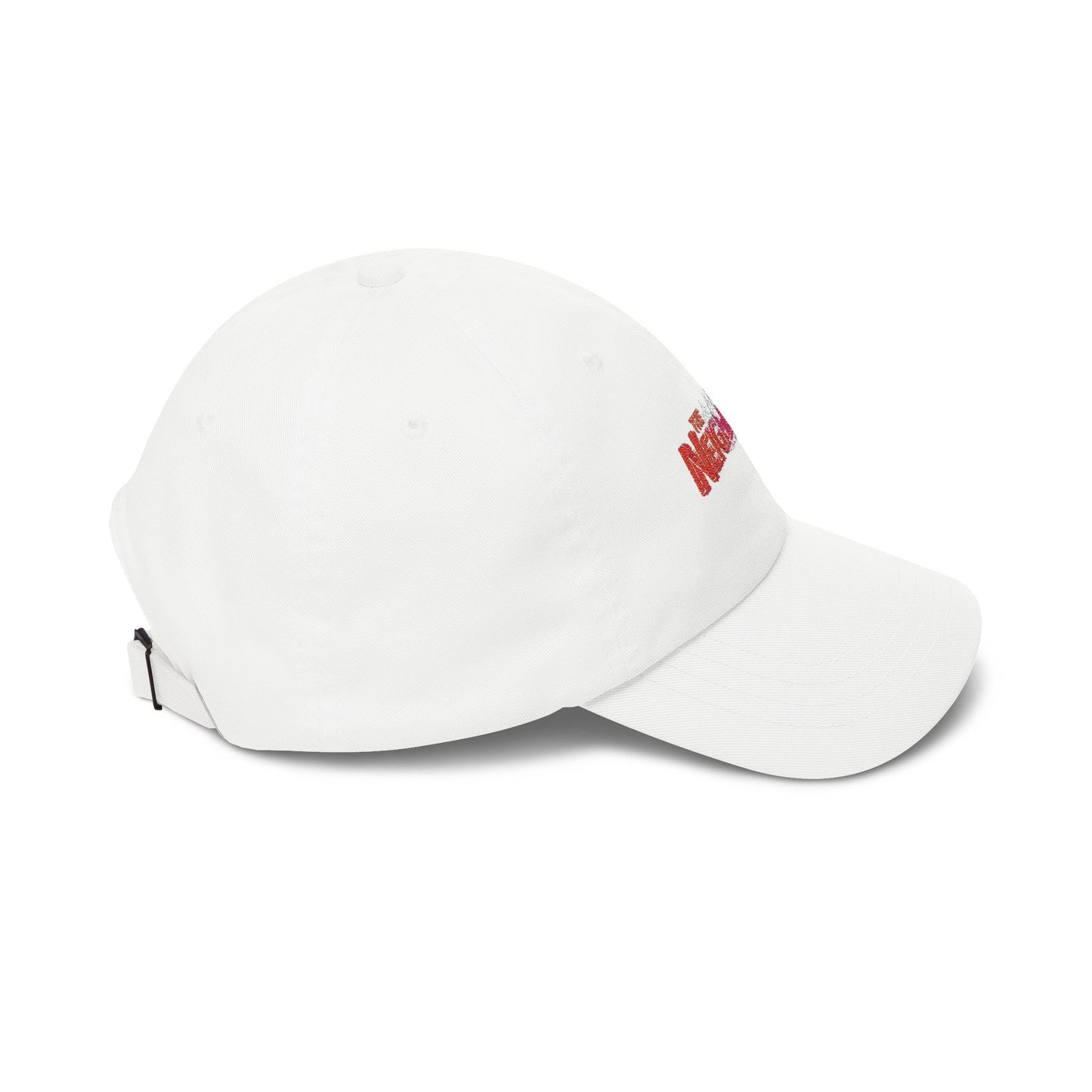 Dad Cap — "The Neighbors" Red & Blue Embroidered Logo by Printify