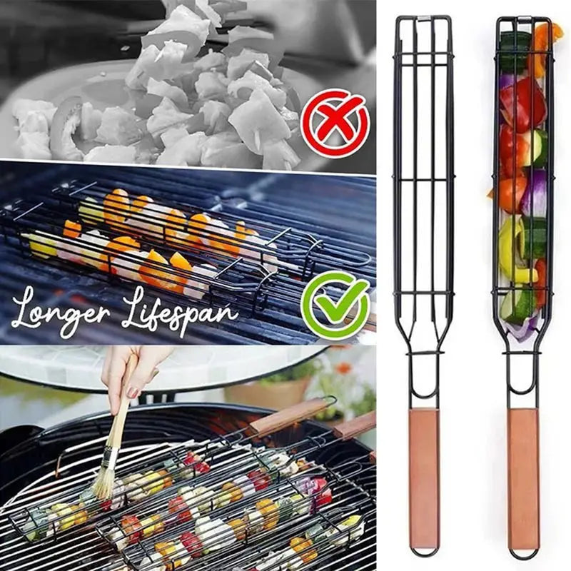 Portable Stainless Steel BBQ Grilling Basket Tool by Endo33 Markets