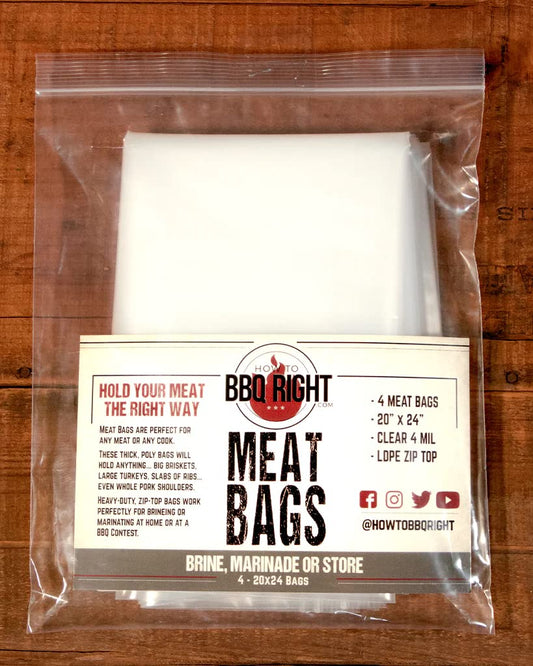 Killer Hogs BBQ Meat Bags | Brine Marinate or Store | Extra Thick (4 MIL) for Turkey Chicken Steak Brisket and Other Meats | 20" x 24" with Zip Top | Pack of 4 by Endo33 Markets
