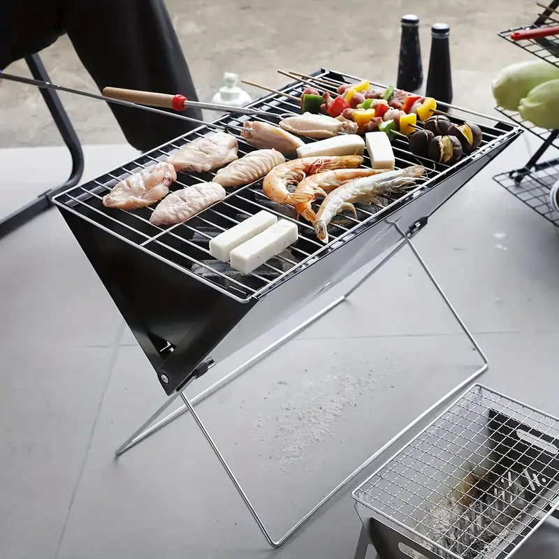 Portable Foldable BBQ Grill for Family Outdoor Use by Endo33 Markets