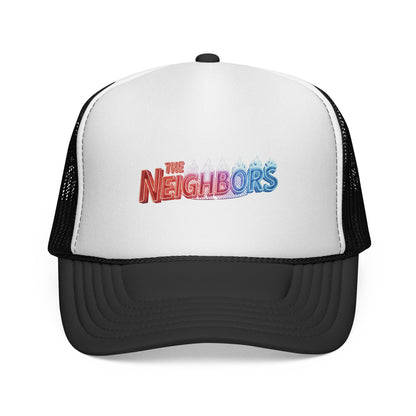 Trucker Cap — Retro "Neighbors" Ombre Logo Mesh Hat by Printify