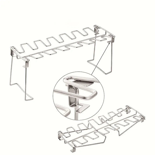 Folding Stainless Steel Chicken Leg Rack for BBQ by Endo33 Markets