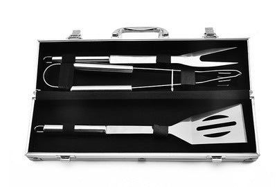 Aluminum Box BBQ Grill Set with Stainless Steel Tools by Endo33 Markets