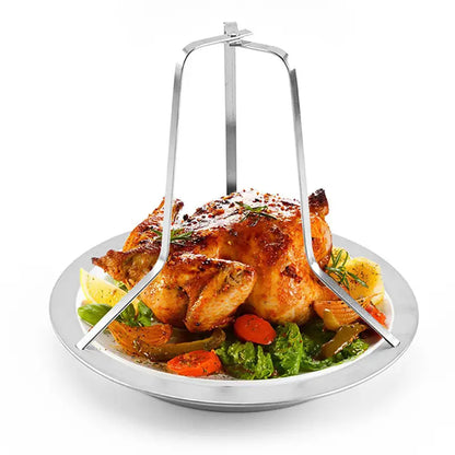 Stainless Steel Chicken Roaster Rack for BBQ & Turkey by Endo33 Markets