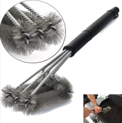 18" Triple-Head BBQ Grill Cleaning Brush by Endo33 Markets
