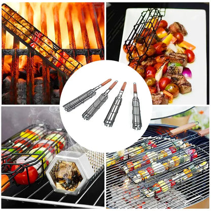 Portable Stainless Steel BBQ Grilling Basket Tool by Endo33 Markets