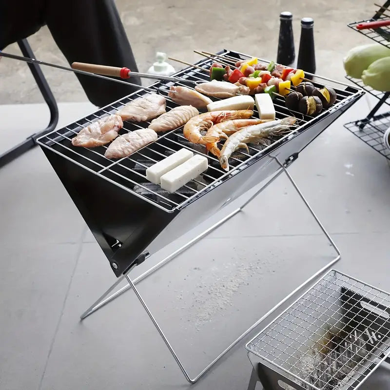 Portable Foldable BBQ Grill for Family Outdoor Use by Endo33 Markets