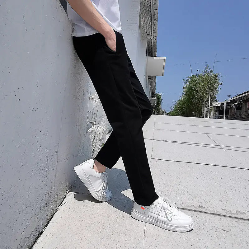 Men's Mid Waist Elastic Athletic Trousers