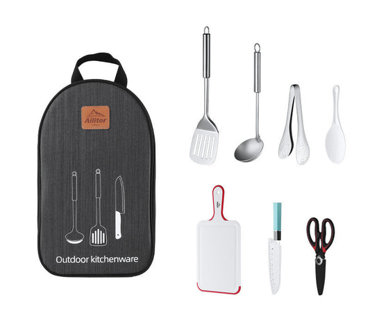 Outdoor Picnic Storage Bag with BBQ Cooking Set by Endo33 Markets