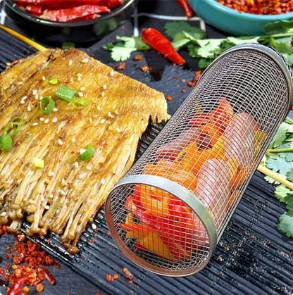 Rolling BBQ Grill Basket by Endo33 Markets