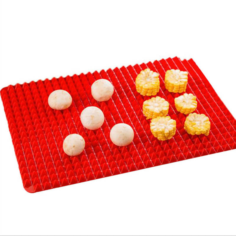 Silicone Red Pyramid BBQ Nonstick Baking Mat 39x27cm by Endo33 Markets