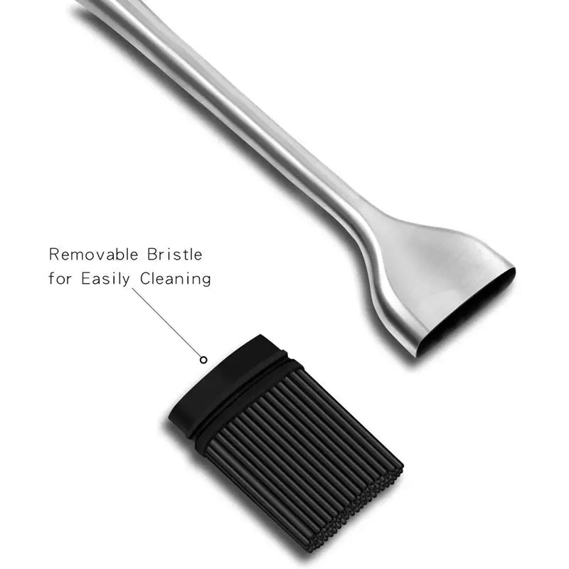 Silicone BBQ Brush with Stainless Steel Handle by Endo33 Markets