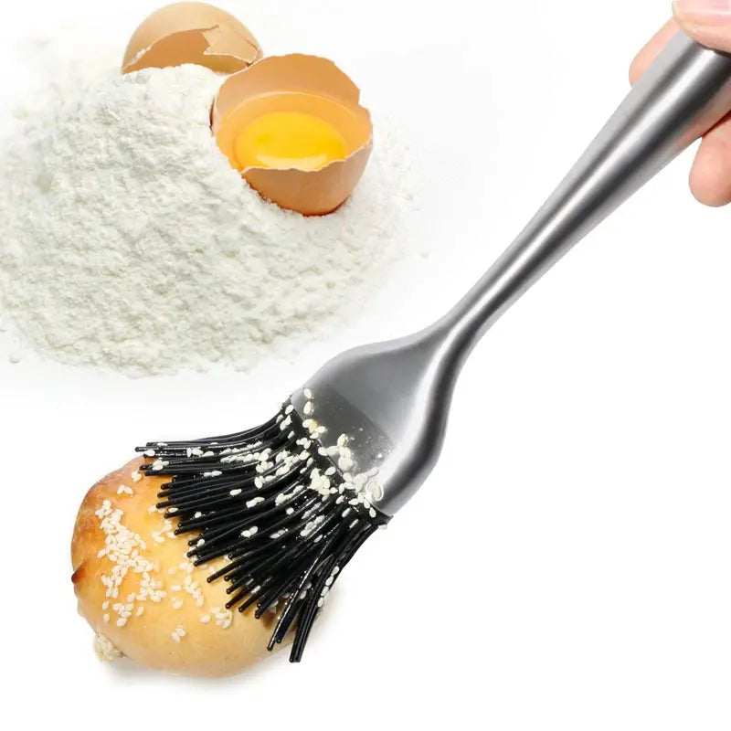 Silicone BBQ Brush with Stainless Steel Handle by Endo33 Markets
