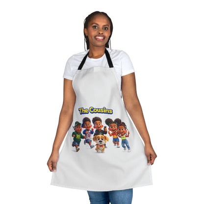 Apron — "The Cousins" Kids Cartoon Family Cooking Apron by Printify