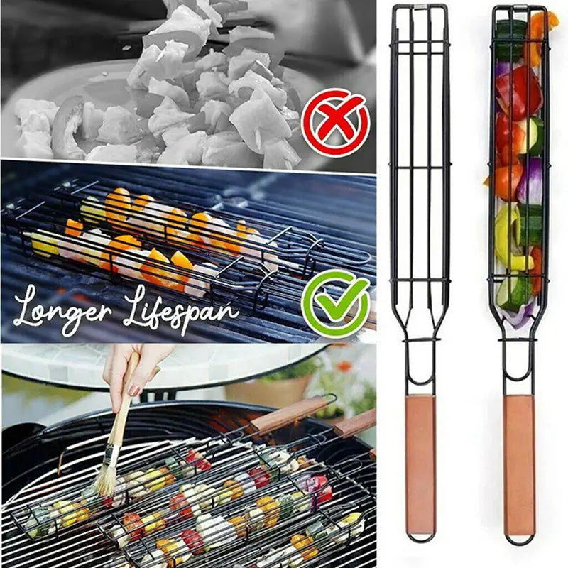 Portable Stainless Steel BBQ Grilling Basket Tool by Endo33 Markets