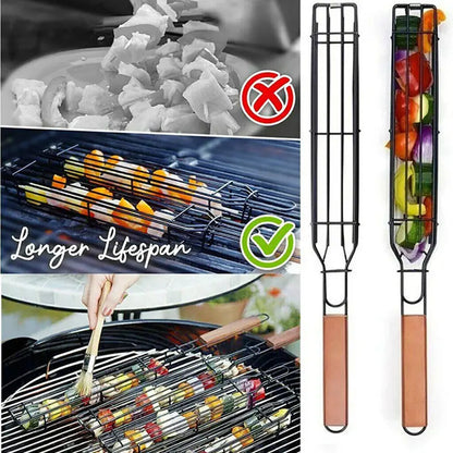 Portable Stainless Steel BBQ Grilling Basket Tool by Endo33 Markets
