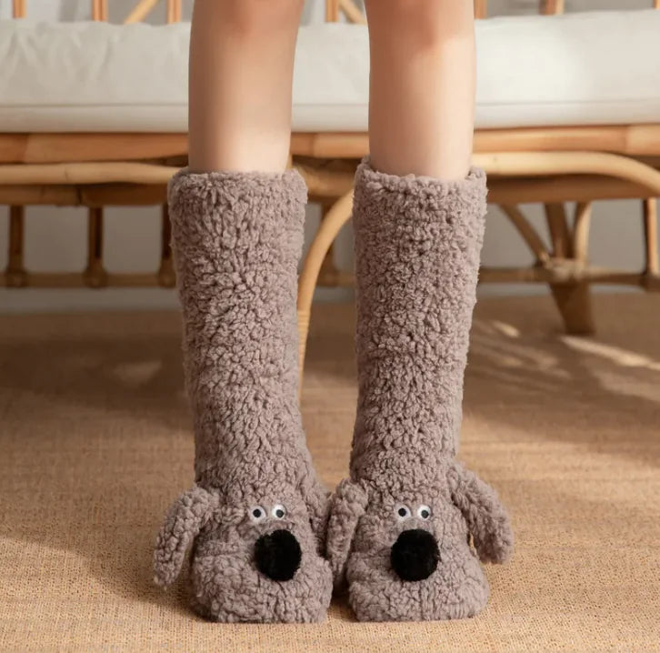 Women’s Plush Dog Socks by Endo33 Markets