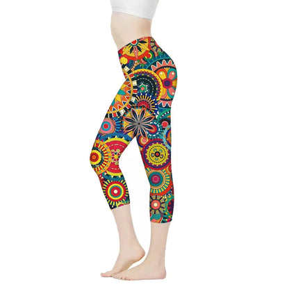 AFPANQZ Modern Mandala Womens Yoge Leggings Activewear High Waisted Scrunch Butt Yoga Aerobics Dance Compression Pants Stretchy Capri Athletic Wear Tummy Control Casual Legging XXL Colored by Endo33 Markets