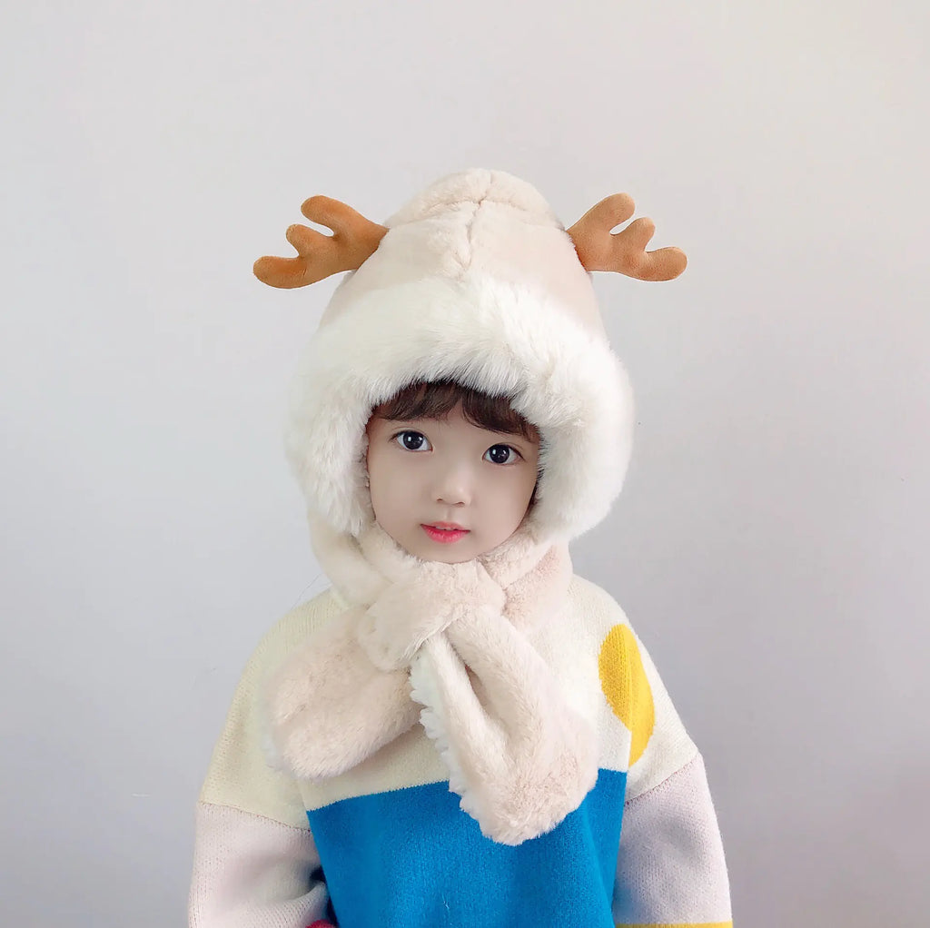 Thick Warm Children's Scarves and Hats with Cute Designs