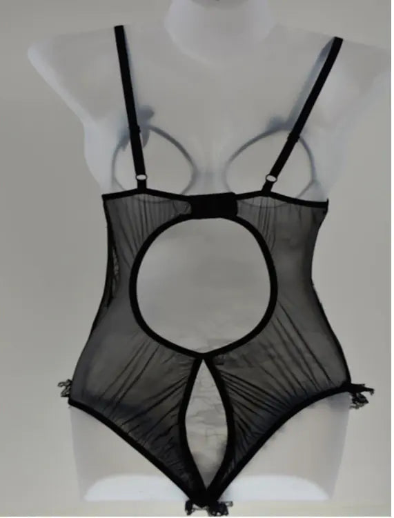 Plus Size Transparent Lingerie Bodysuit Set