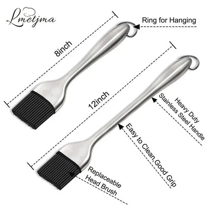 Silicone BBQ Brush with Stainless Steel Handle by Endo33 Markets