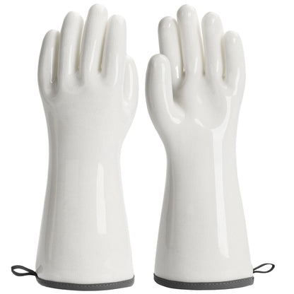 BBQ Gloves for Food Contact Grilling Gloves White Medium by Endo33 Markets