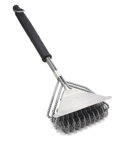18-Inch Triple-Head BBQ Grill Cleaning Brush by Endo33 Markets