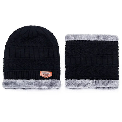 Men's Outdoor Warm Scarf & Fluff Hat by Endo33 Markets