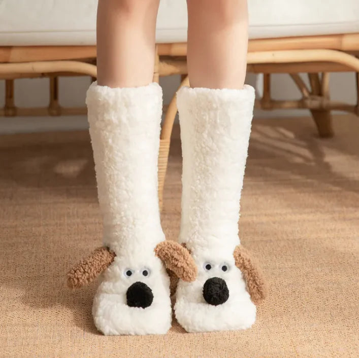 Women’s Plush Dog Socks by Endo33 Markets