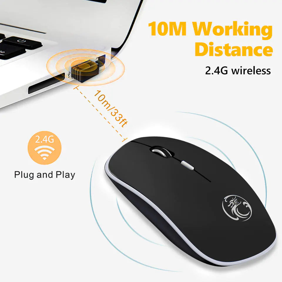 Wireless Ergonomic Optical Mouse for PC and Mac