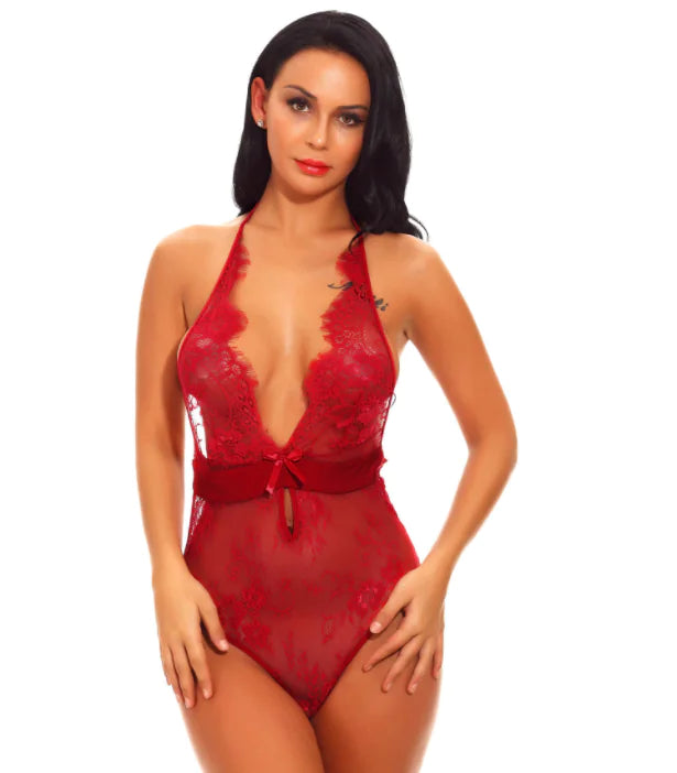 Lace Bodysuit Lingerie Sleepwear Set